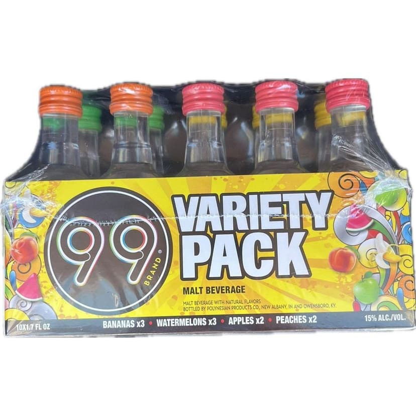 99 Brand Liqueur Party Pack, 10PK, 50ml Plastic Bottle