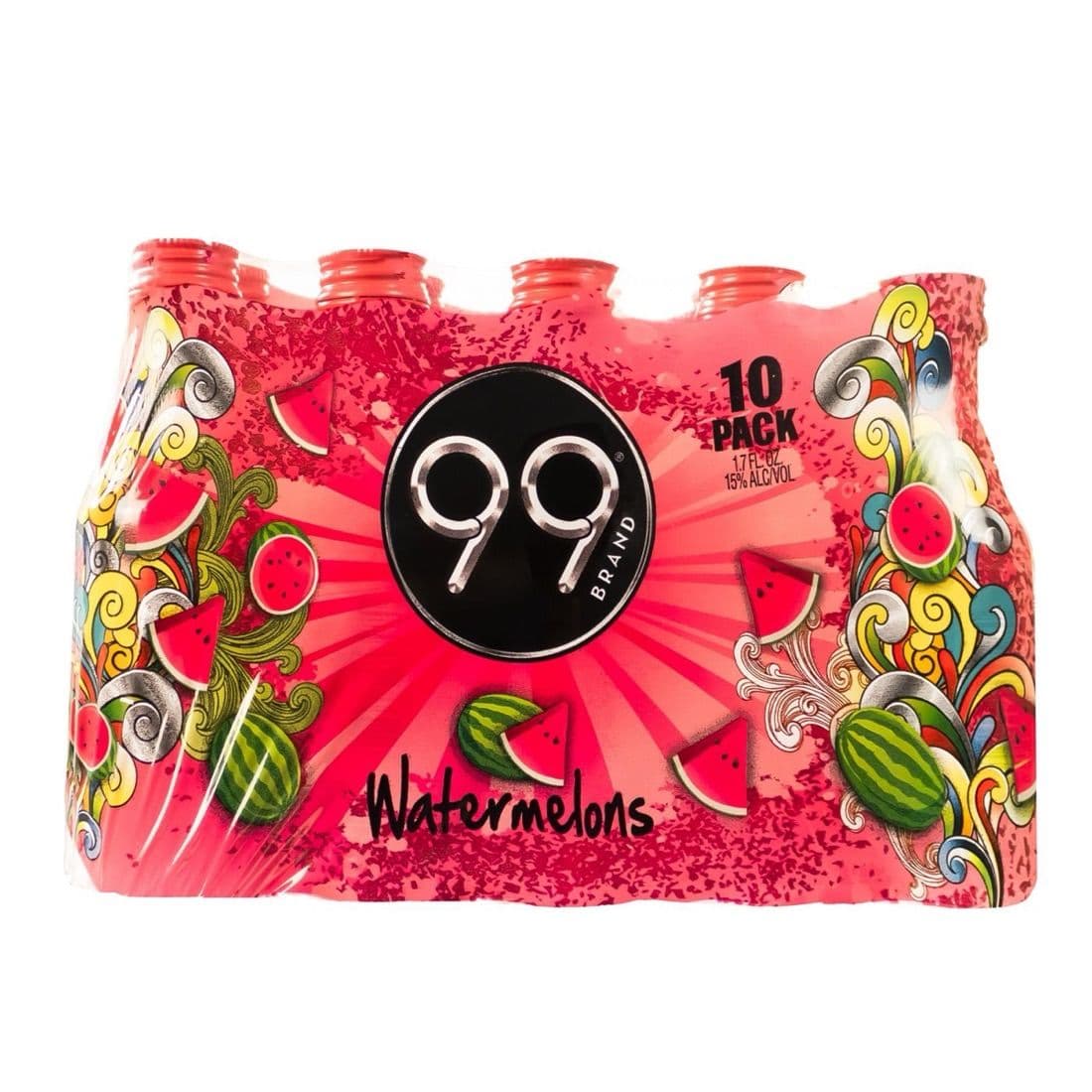 99 Watermelon Liqueur 10 Pack, 50ml Plastic Bottle