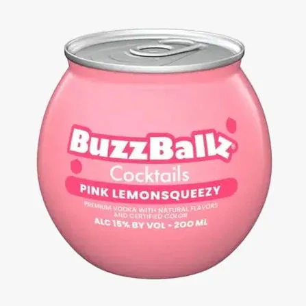 BuzzBallz Pink Lemonsqueezy Vodka Cocktail Can 200 ml