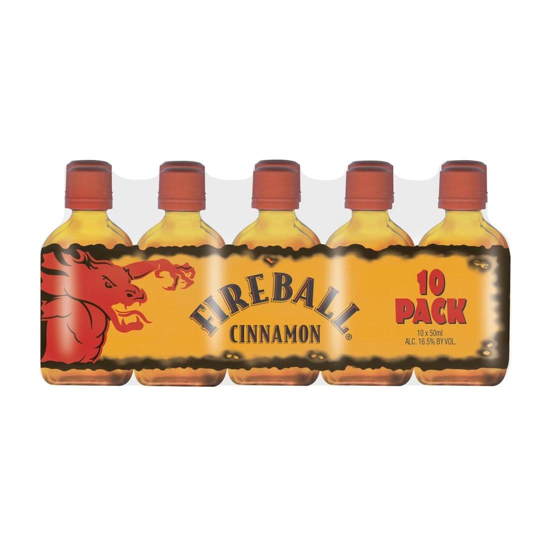 Fireball Red Hot Cinnamon Blended Whisky 10PK, 50ml Plastic Bottle