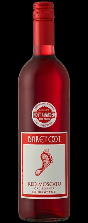 BAREFOOT RED MOSCATO Wine, 1.5 L Glass Bottle