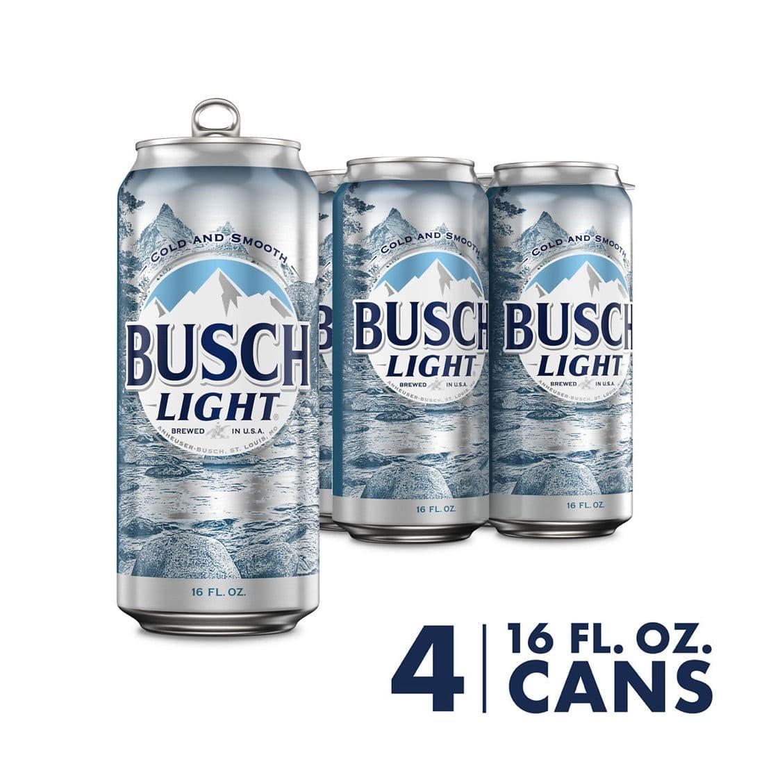 4PK BUSCH Light Beer 16OZ CAN
