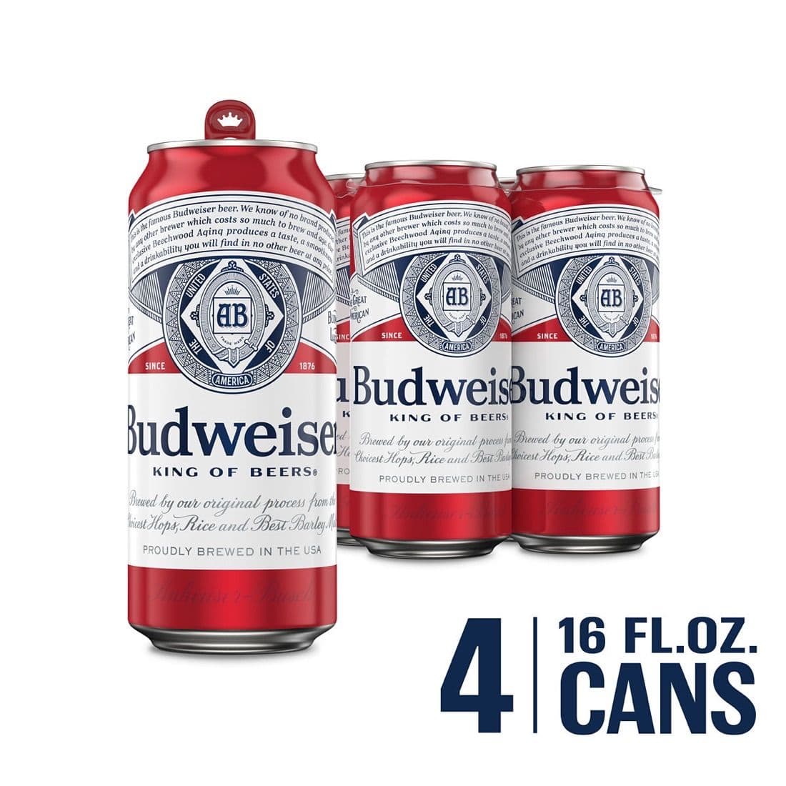 BUDWEISER 4 PCK 16 fl oz Cans