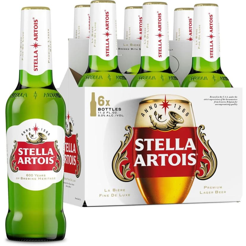 Stella Artois Premium Lager Beer, 6 Pack, 7.5 Fl Oz Bottles