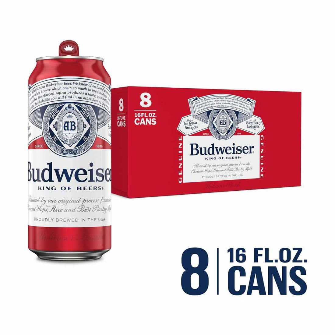 BUDWEISER 8 PCK 16 fl oz Cans