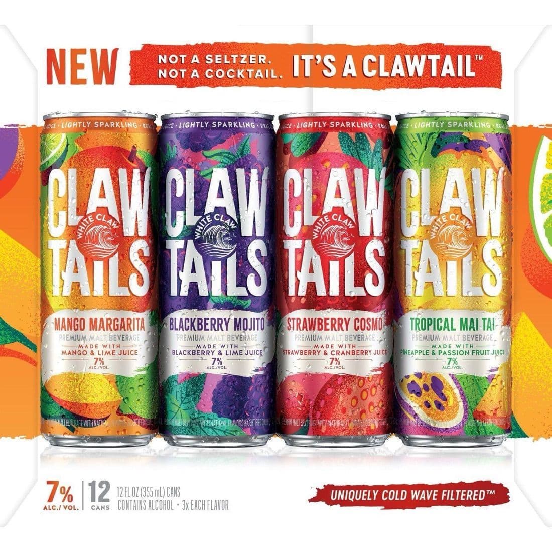 White Claw Clawtails by Variety, 12 Pack, 12 fl oz Cans