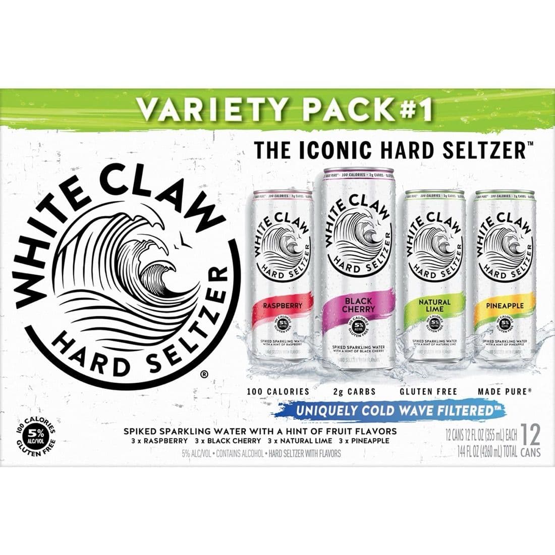 White Claw Hard Seltzer Variety Pack #2, 12 Pack, 12 fl oz Cans