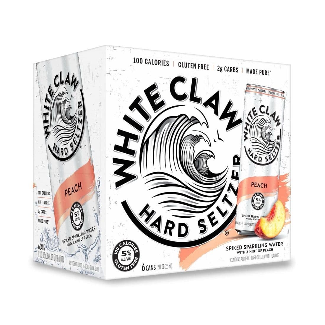White Claw Peach Hard Seltzer 19 fl oz Can