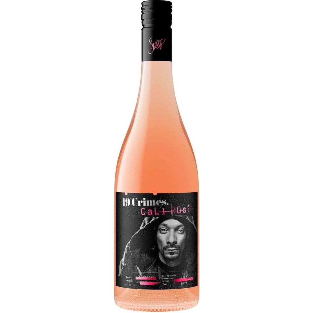 9 Crimes Snoop Dogg Cali Rose Wine, 750ml Glass wine bottle, California,