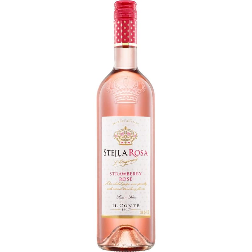 Stella Rosa Watermelon Semi-Sweet Moscato Rose Wine, 750ml Glass Bottle,