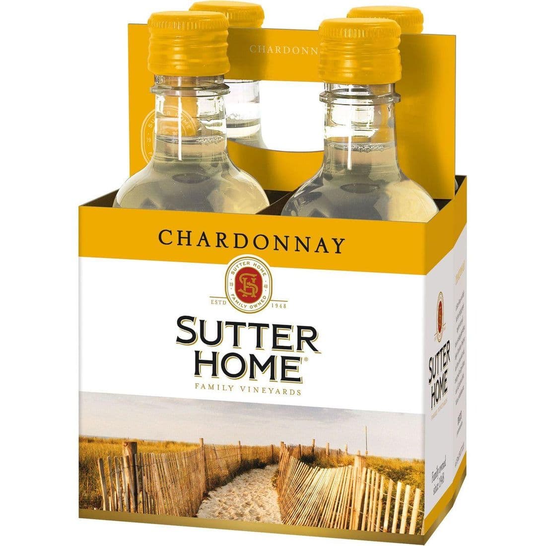 Sutter Home Chardonnay California White Wine, 4 Pack,