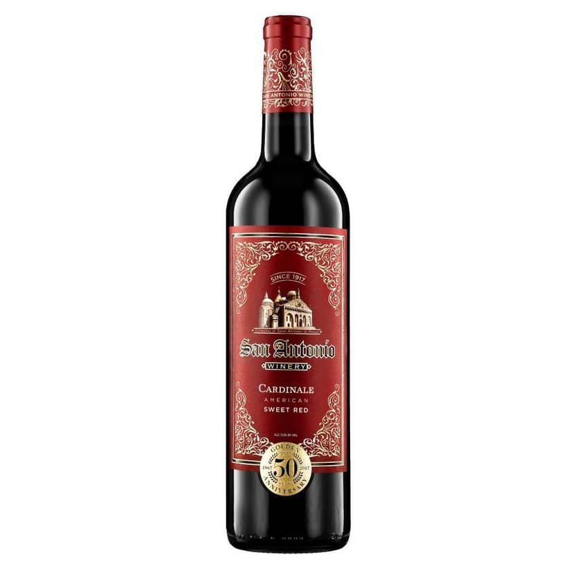 San Antonio Specialty Cardinale Sweet Red Wine, California Red Wine, 750ml Glass Bottle