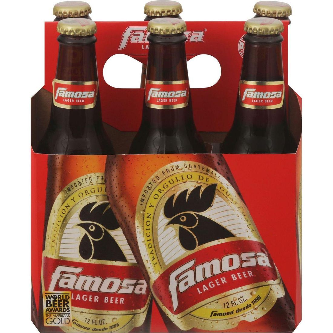 Famosa Lager Beer, 6PK, 12 fl oz Bottles