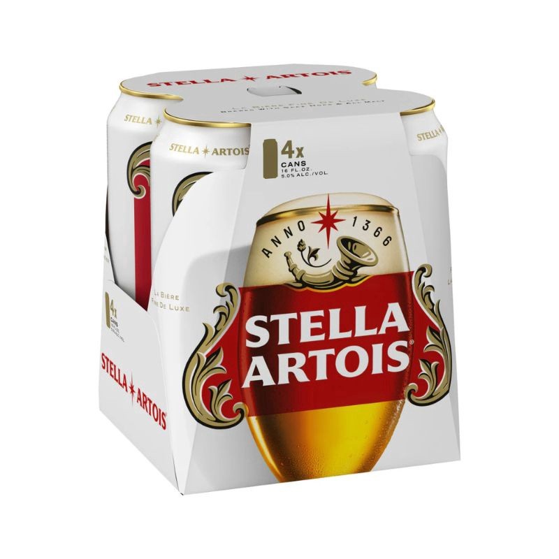Stella Artois Premium Lager Beer, 4 Pack, 16 Fl Oz Cans