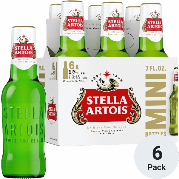 Stella Artois Premium Lager Beer, 6 Pack, 7.5 Fl Oz Bottles
