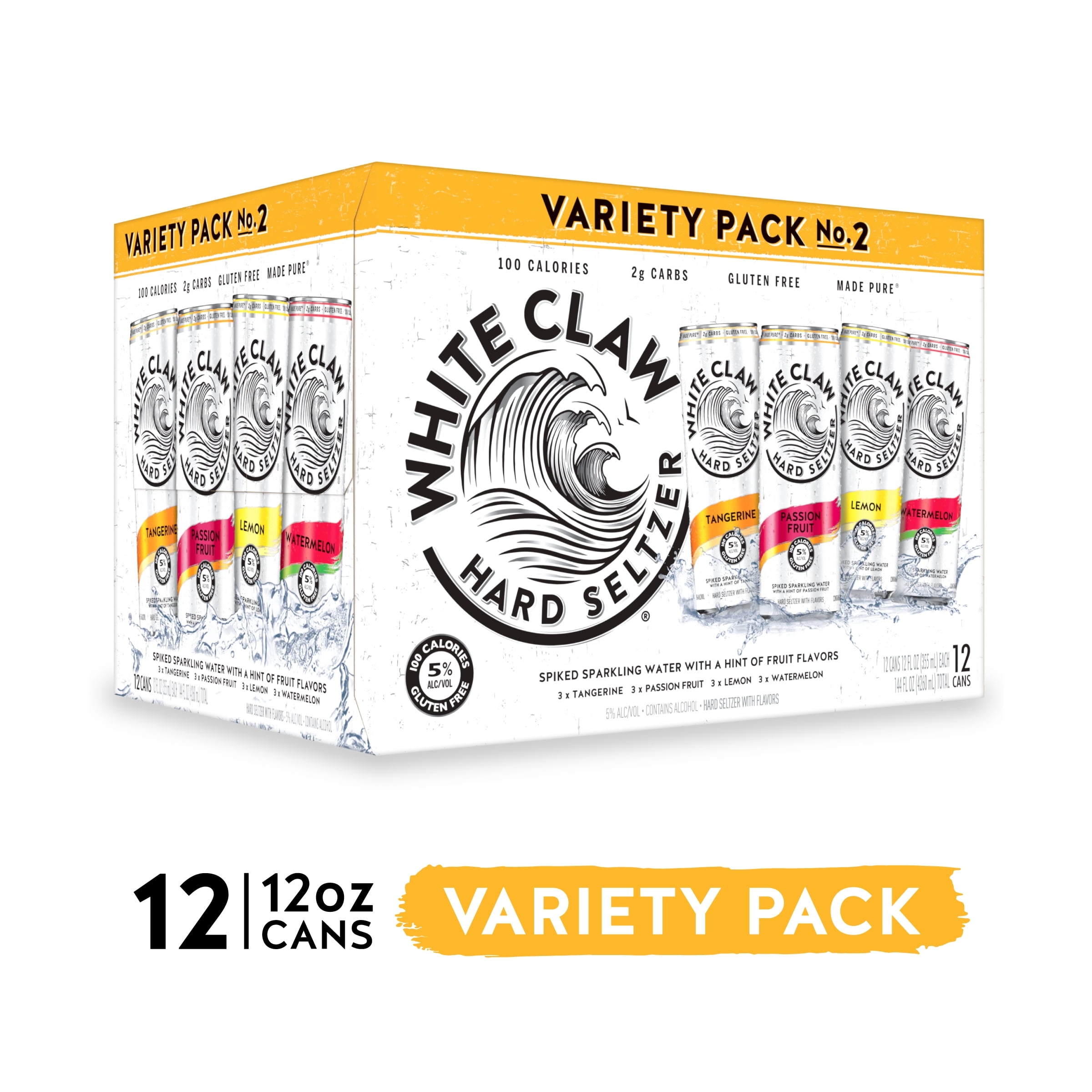 White Claw Hard Seltzer Variety Pack #2, 12 Pack, 12 fl oz Cans