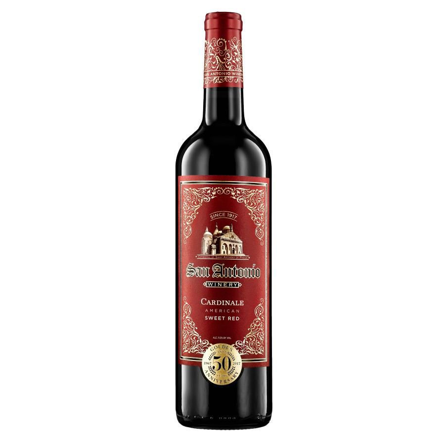 San Antonio Specialty Cardinale Sweet Red Wine, California Red Wine, 750ml Glass Bottle