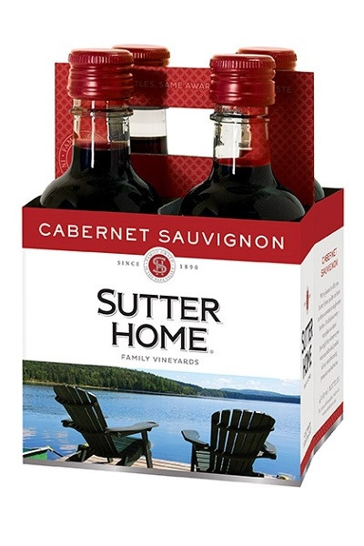 Sutter Home Cabernet Sauvignon California Red Wine, 4 Pack