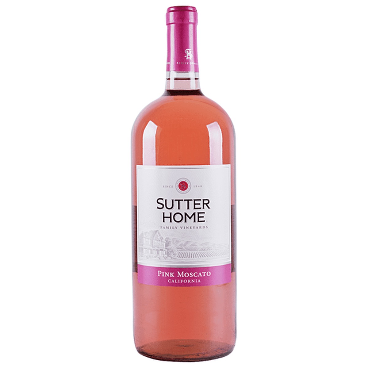Sutter Home Pink Moscato California Pink Wine, 1.5 L Glass Bottle