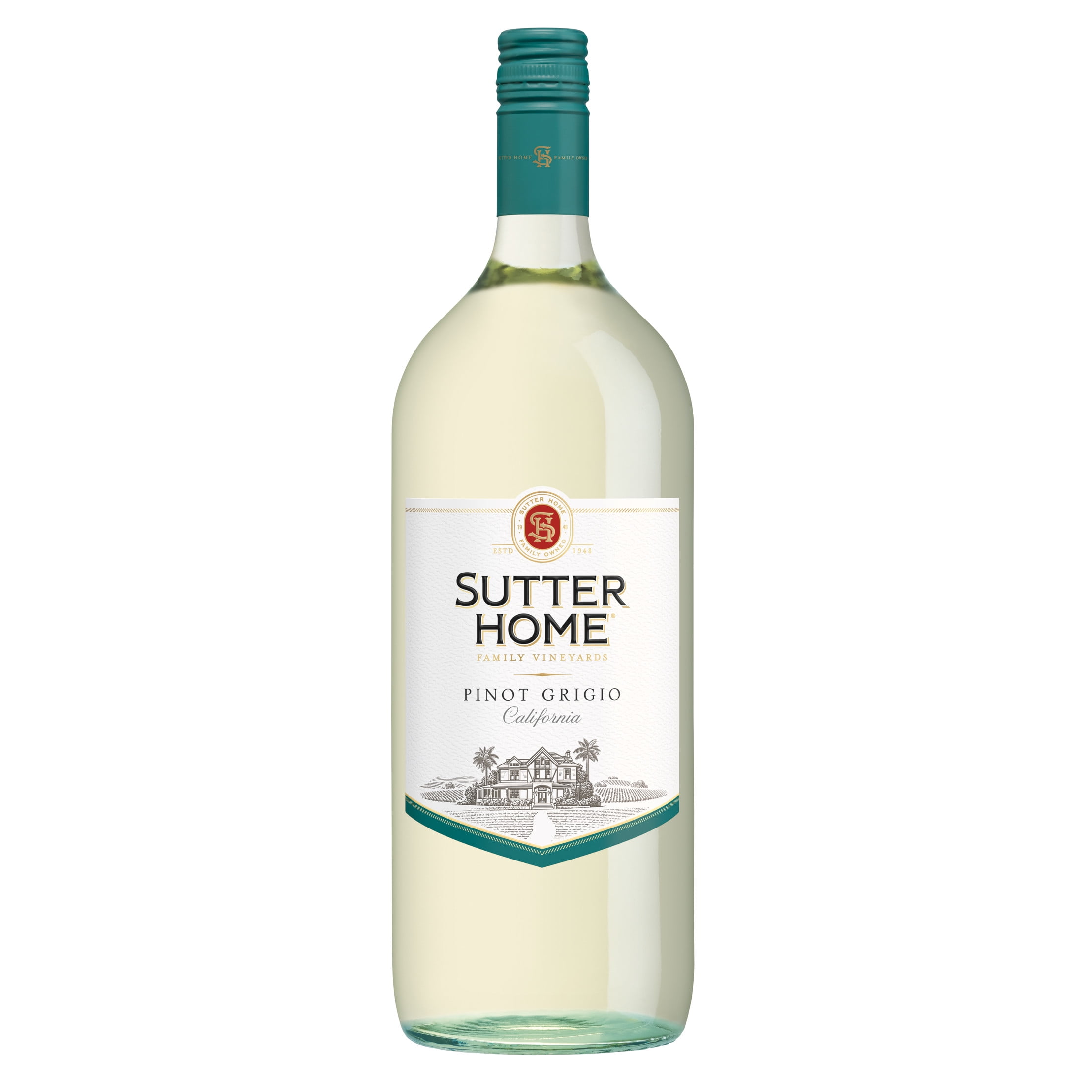 Sutter Home Pinot Grigio California White Wine, 1.5 L Glass Bottle